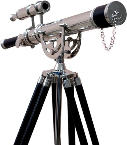 Nautical Brass Telescope with Wooden Tripod