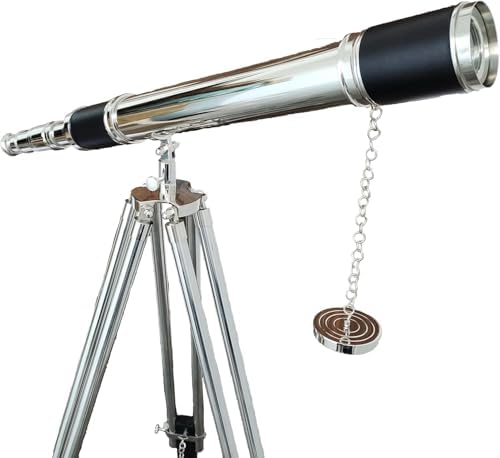 Royal Design Brass Antique Telescope with Retro Black Tripod