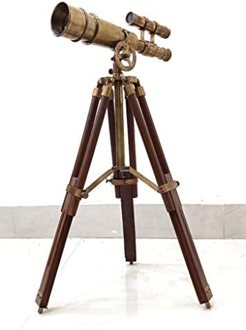 11 Inch Antique Brass Nautical Telescope on Hardwood Tripod