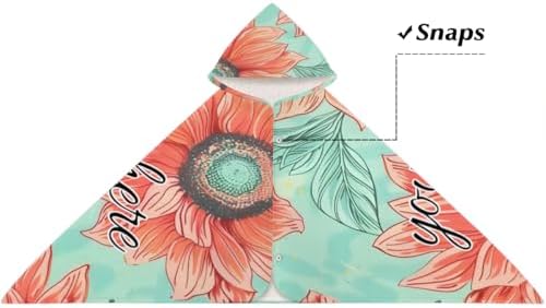 Boho Red Sunflower Personalized Kids Beach Towel