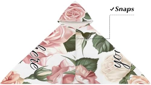 Flower Pink Floral Rose Personalized Kids Beach Towel