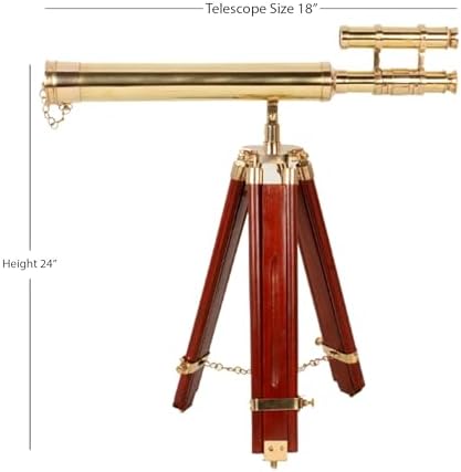 18 Inch Nautical Brass Telescope with Wooden Stand