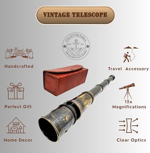 Antique Brass Telescope Decor for Home and Travel