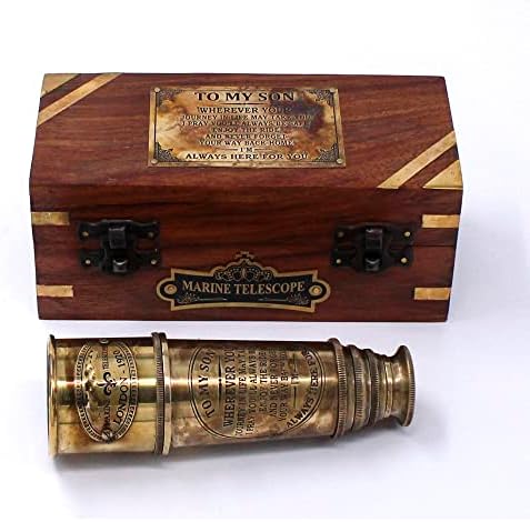 1920 Brass Maritime Telescope for My Son - Engraved Camping Gift