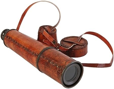 32 Inch Ship Captain Brass Telescope with Leather Case