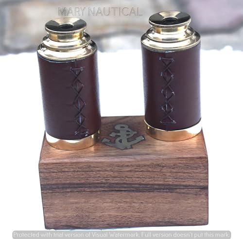 Solid Brass Pirate Spy Glass 5X Magnification Telescope