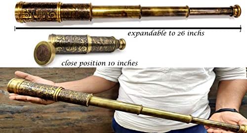 5MOONSUN5 Brass Telescope with Leather Case