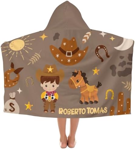 Personalized Kids Beach Towel Poncho for 3-12 Years