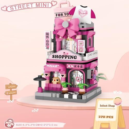 MEIEST 4-Pack Mini City Shop Building Blocks Set