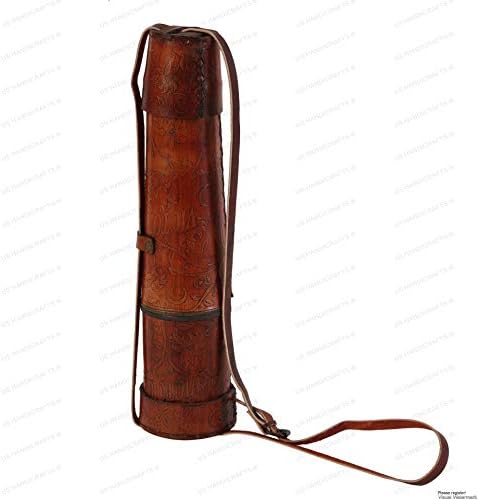 32 Inch Ship Captain Brass Telescope with Spy Glass and Leather Case