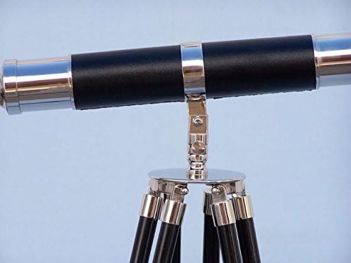 Hampton Nautical Floor Standing Chrome Telescope 60 Decor