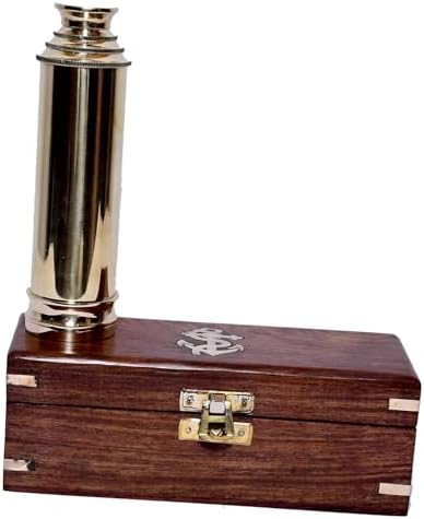 Vintage Brass Telescope with Rosewood Case