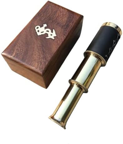 Vintage Brass Telescope with Wooden Case
