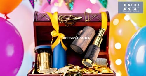 6 Inch Handheld Brass Telescope with Leather Case