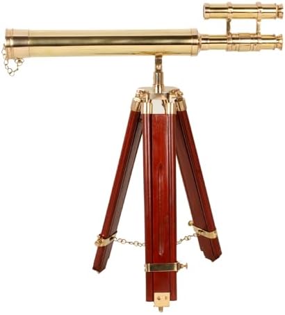 18 Inch Nautical Brass Telescope with Wooden Stand