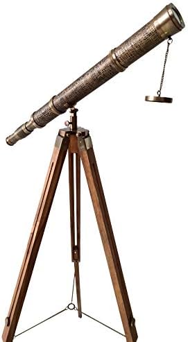 Antique Carved Nautical Floor Standing Telescope