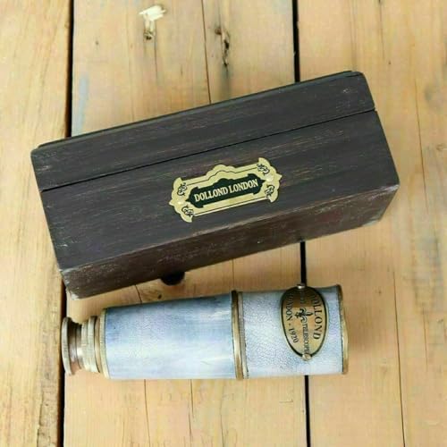 Victorian Nautical Spyglass Telescope 16 Inch Brass Wooden Box Gift