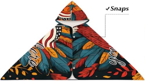 Thanksgiving Turkey Kids Personalized Hooded Beach Towel