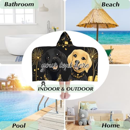 Christmas Cute Dogs Personalized Kids Beach Towel