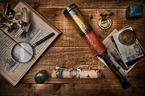 Handcrafted Brass Telescope with Leather Accents