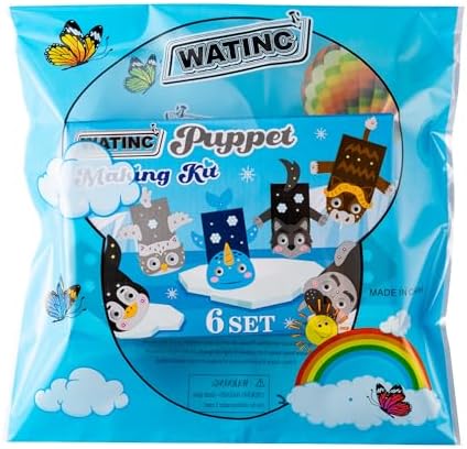 WATINC 6Pcs Hand Puppet Making Kit for Kids