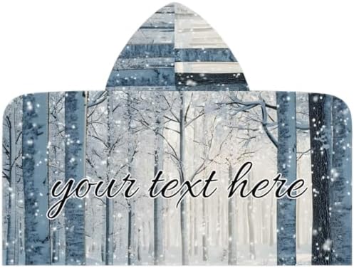 Winter Forest Personalized Kids Beach Towel with Hood