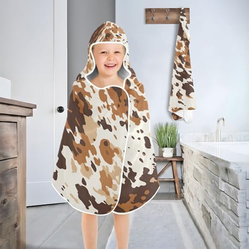 Kigai Hooded Towel for Kids Cow Print