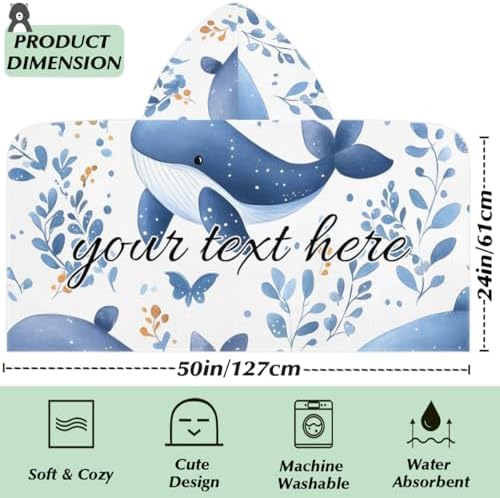 Personalized Kids Hooded Beach Towel for Boys and Girls