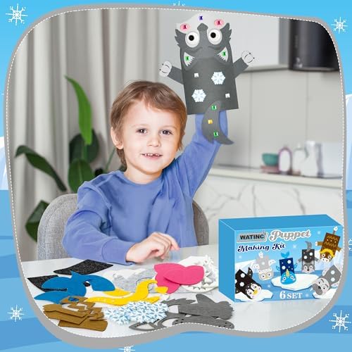 WATINC 6Pcs Hand Puppet Making Kit for Kids