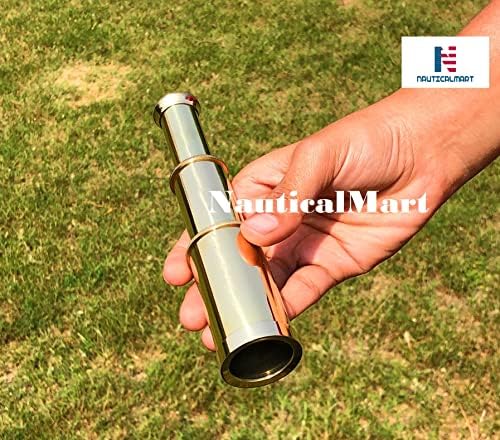 Brass Telescope Pirate Spyglass with Personalized Wooden Box