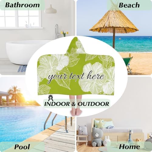 Tropical Hibiscus Personalized Kids Beach Towel