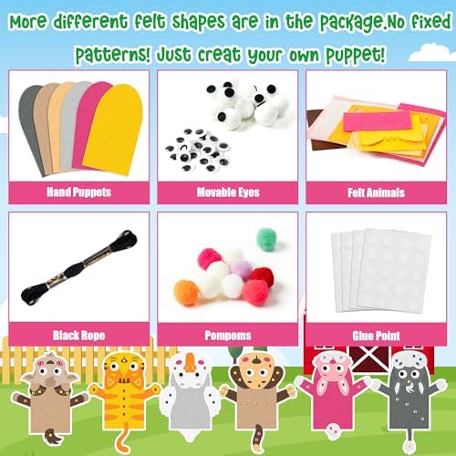 WATINC 6Pcs Hand Puppet Making Kit