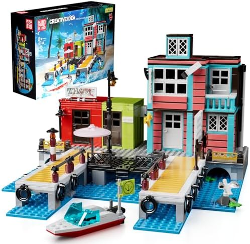 Mould King Dockside Inn Building Set with Rescue Ship 782 Pieces