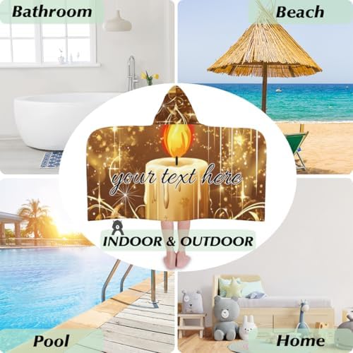 Christmas Garden Personalized Kids Beach Towel with Hood