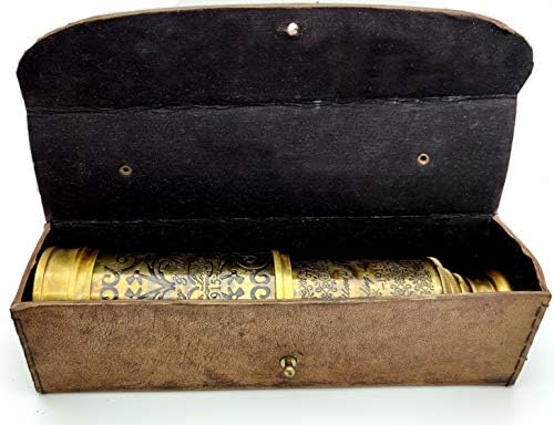 5MOONSUN5 Brass Telescope with Leather Case