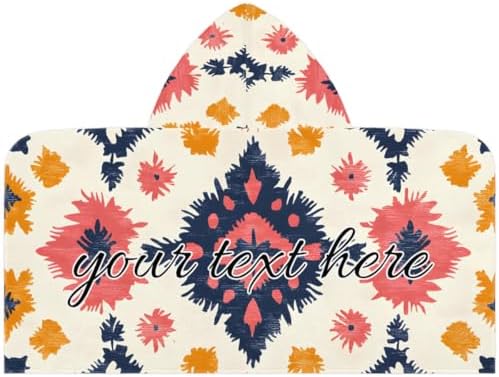 Western Aztec Personalized Kids Beach Towel with Hood