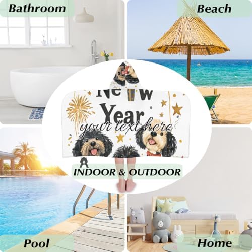 Christmas Dogs Personalized Kids Hooded Towel