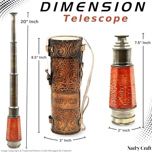 Vintage Brass Telescope with Leather Case