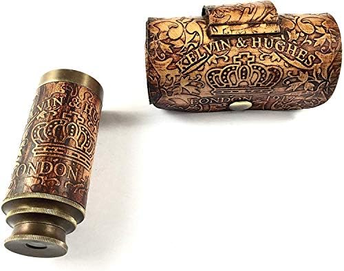 Nautical Handheld Pirate Brass Telescope with Case 1