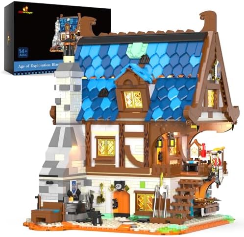 JMBricklayer Medieval Blacksmith Shop Building Set for Adults