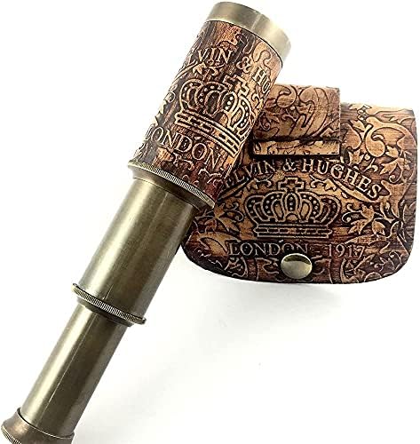 Nautical Pirate Brass Telescope with Box Case
