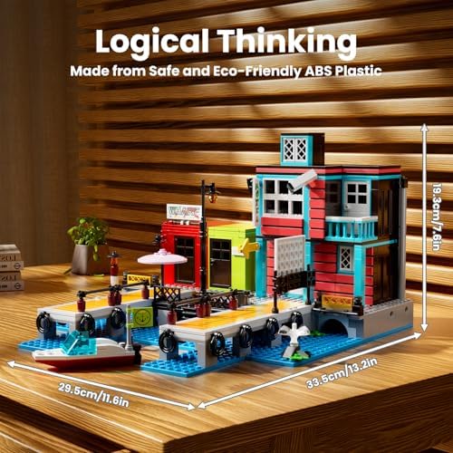 Mould King Dockside Inn Building Set with Rescue Ship 782 Pieces