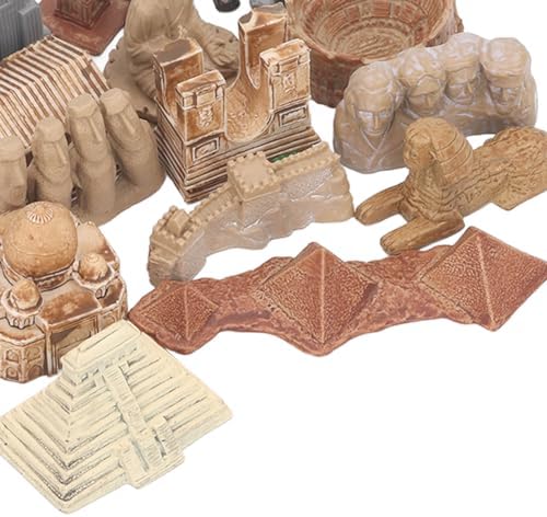 Dioche 17PCS Miniature Ancient Buildings World City Kit