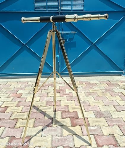 Nautical Brass Telescope with Wooden Tripod 1