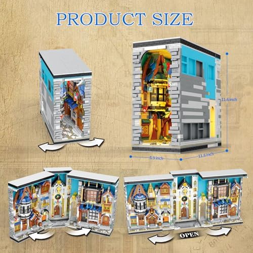 Medieval Architecture Book Nook Building Set with Light