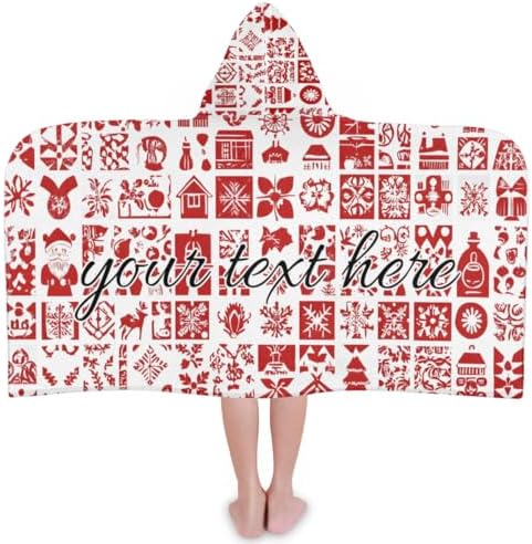 Merry Christmas Personalized Kids Beach Towel with Hood