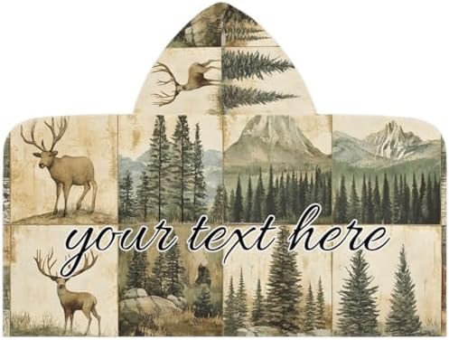 Joyousleap Rustic Cabin Kids Beach Towel with Custom Name
