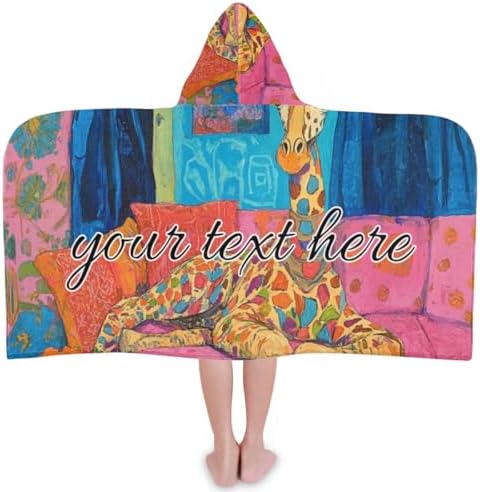 Funny Color Giraffe Personalized Kids Beach Towel