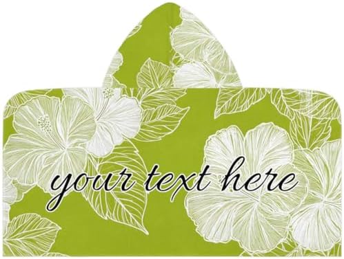 Tropical Hibiscus Personalized Kids Beach Towel