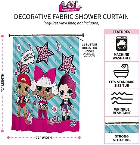 Franco Kids Shower Curtain with LOL Surprise Design